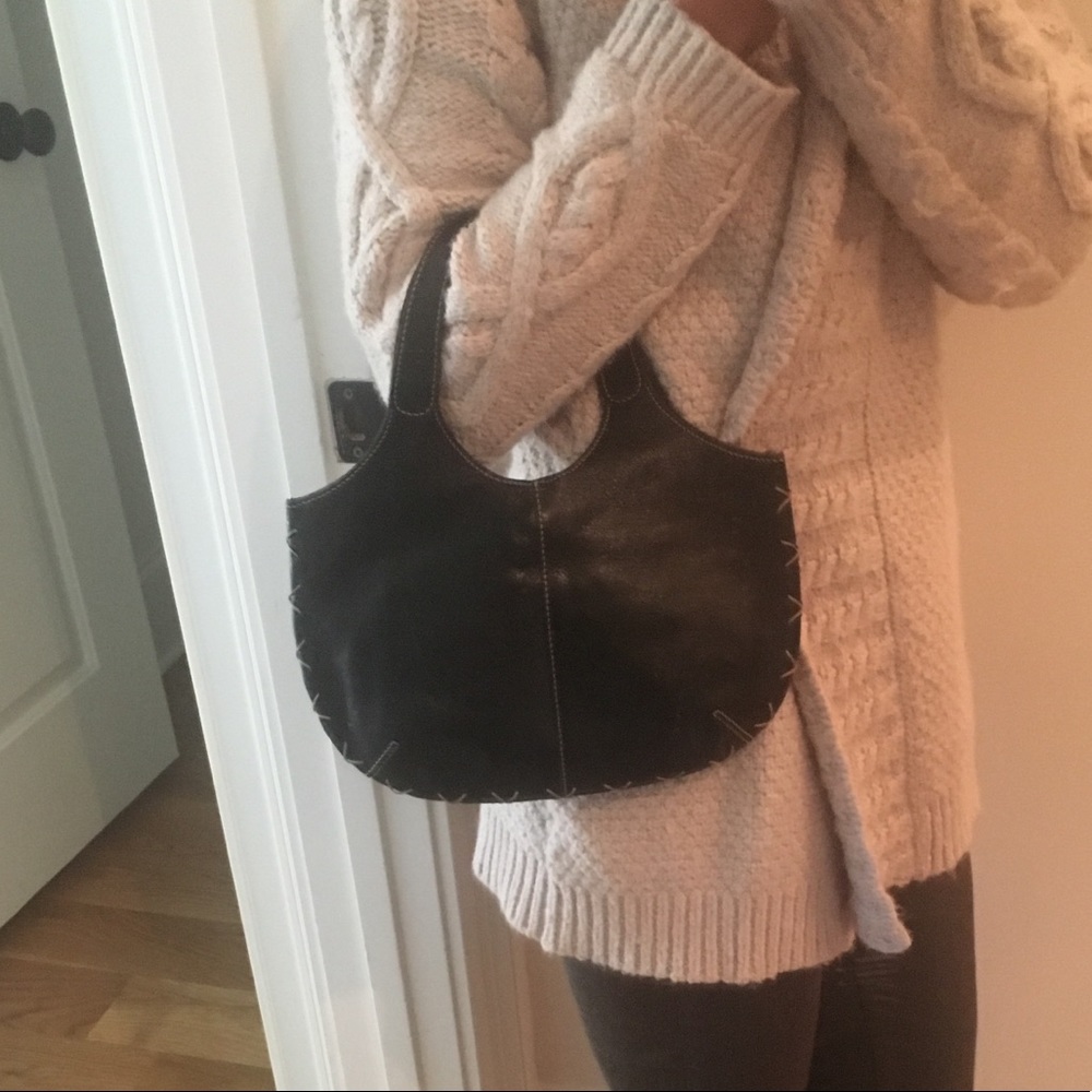 Black Italian leather bag